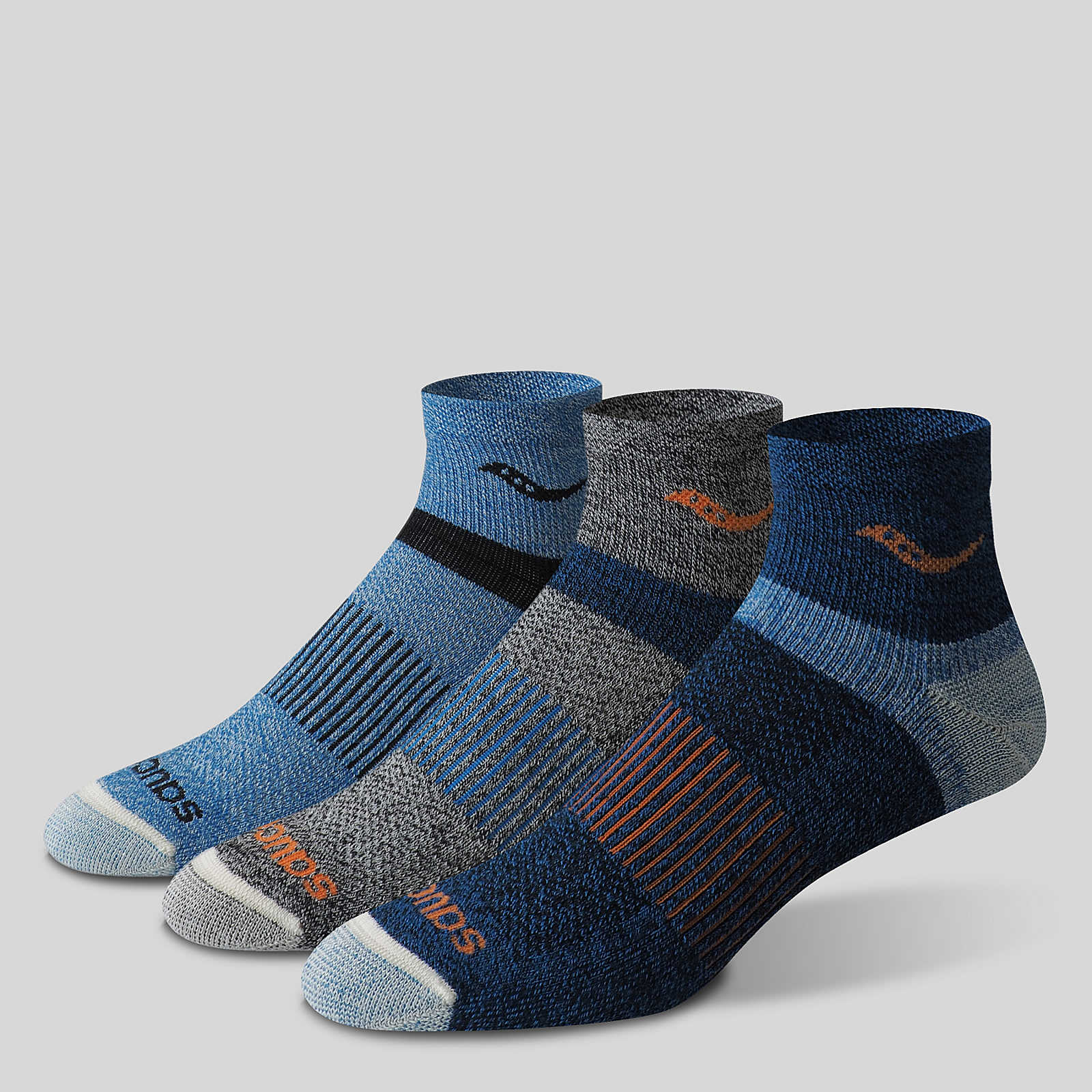 Saucony Inferno Merino Wool Blend Quarter 3-Pack Sock