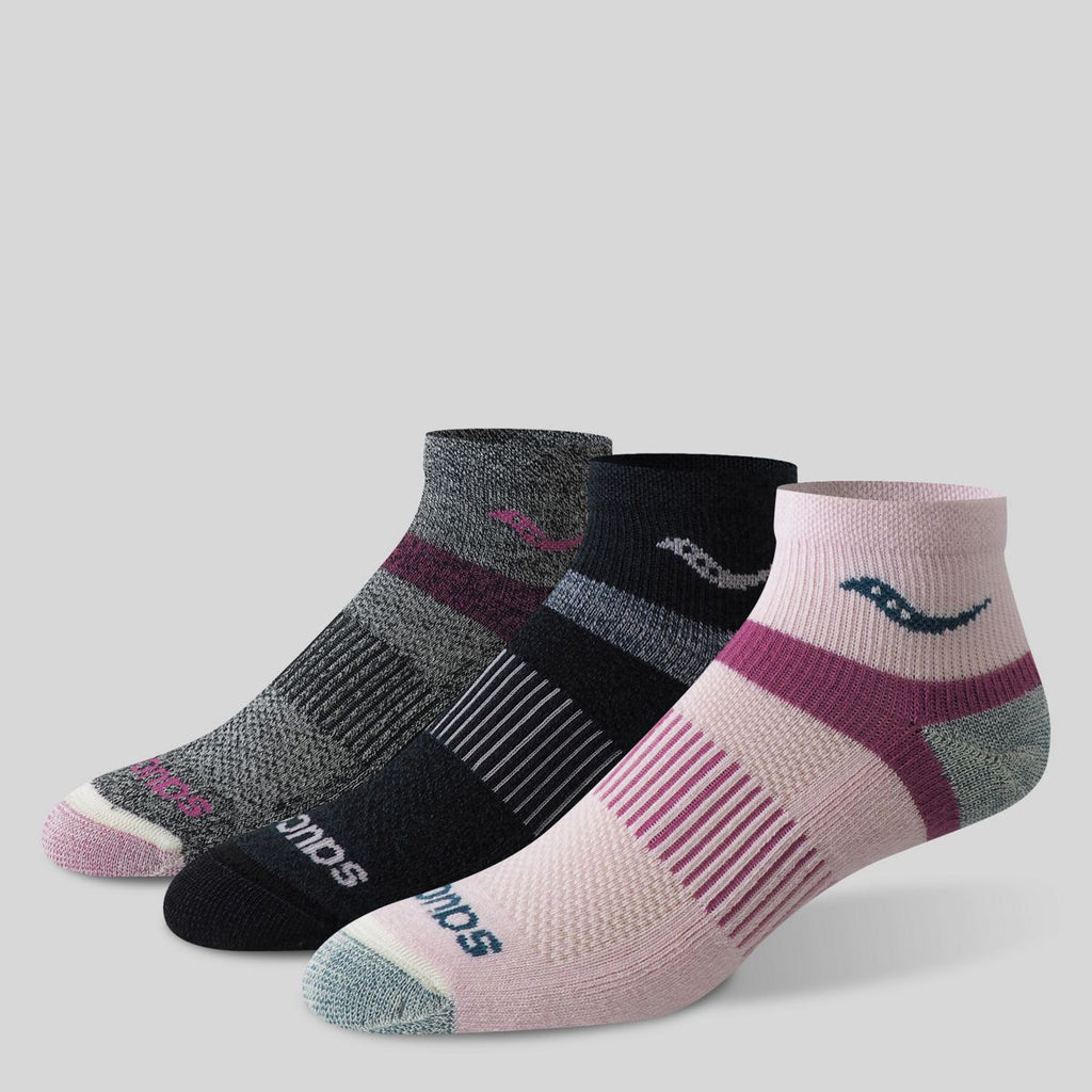 Saucony Inferno Merino Wool Blend Quarter 3-Pack Sock